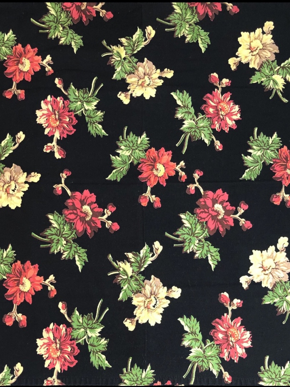 April Cornell for Danica 100% Cotton Cloth Napkins Floral Black Background (4)